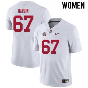 NCAA Women's Alabama Crimson Tide #67 Donovan Hardin Stitched College 2021 Nike Authentic White Football Jersey VA17A27HZ
